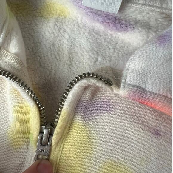 RE/DONE Hanes 70s Neon Space Dye Tie Dye Half Zip Size Small - Picture 3 of 5